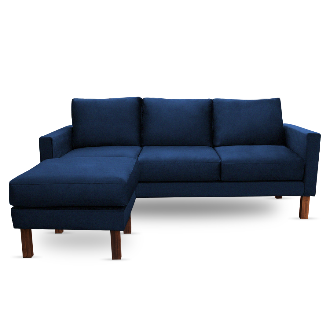 Zen Livon Chill Zone Three Seater Velvet Sofa with Ottoman