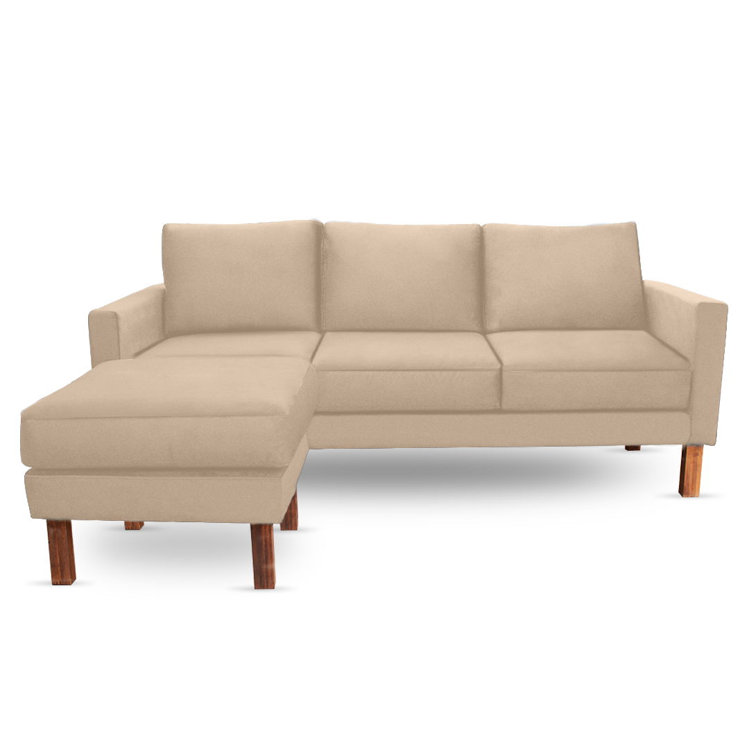 Zen Livon Chill Zone Three Seater Velvet Sofa with Ottoman