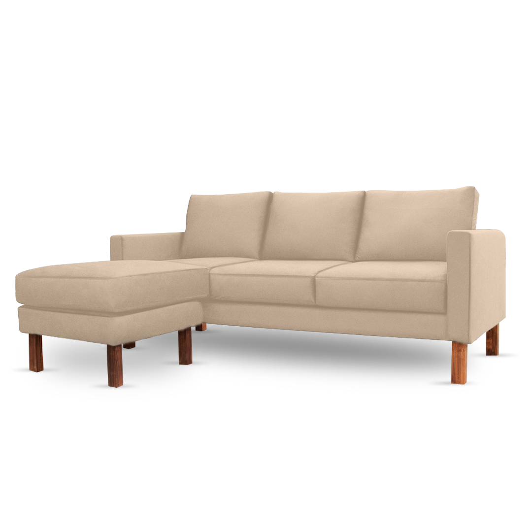 Zen Livon Chill Zone Three Seater Velvet Sofa with Ottoman