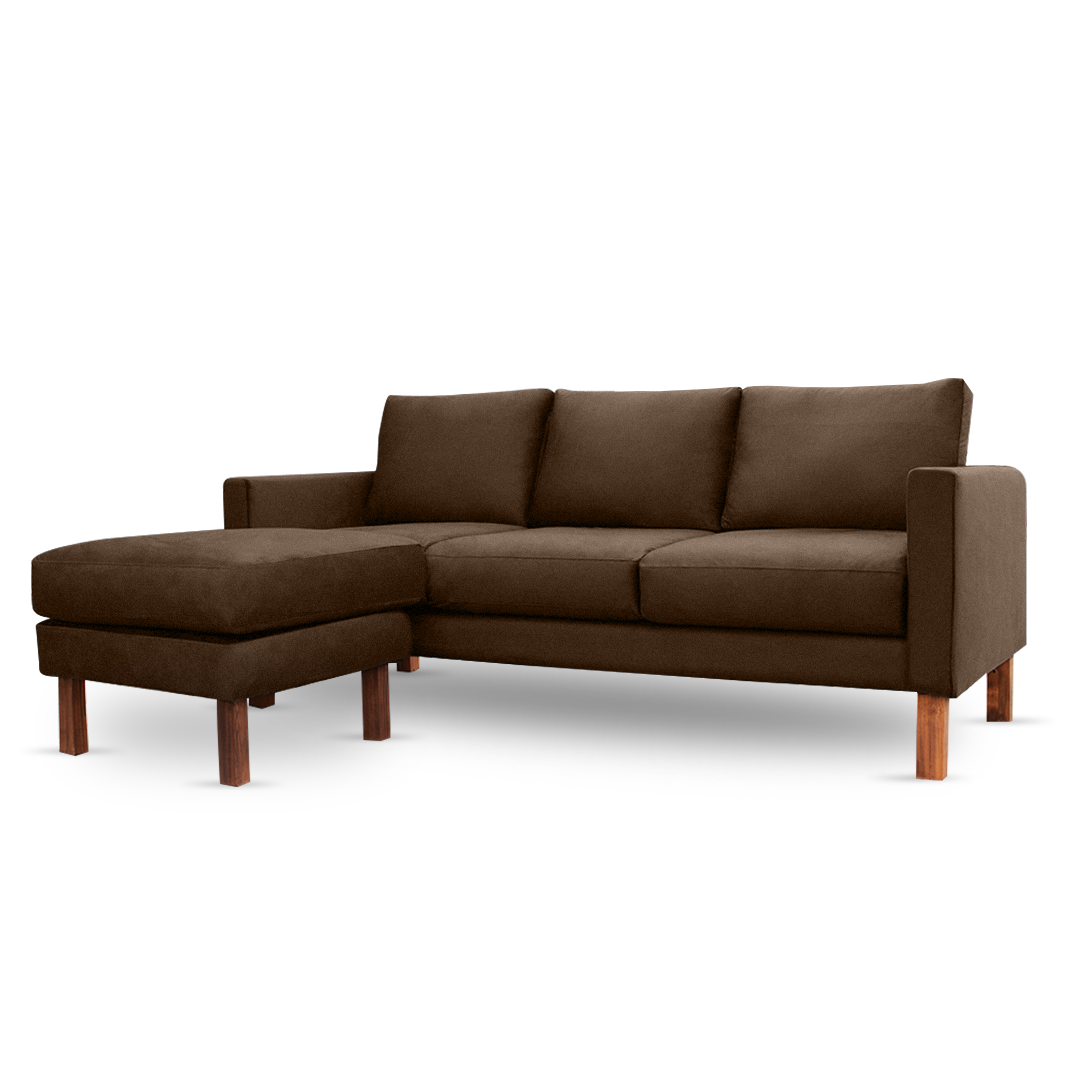 Zen Livon Chill Zone Three Seater Velvet Sofa with Ottoman