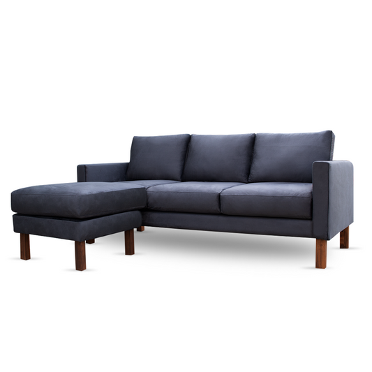Zen Livon Chill Zone Three Seater Velvet Sofa with Ottoman