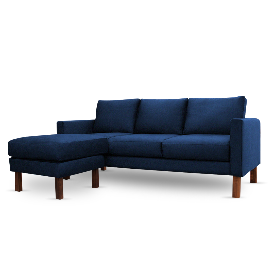 Zen Livon Chill Zone Three Seater Velvet Sofa with Ottoman