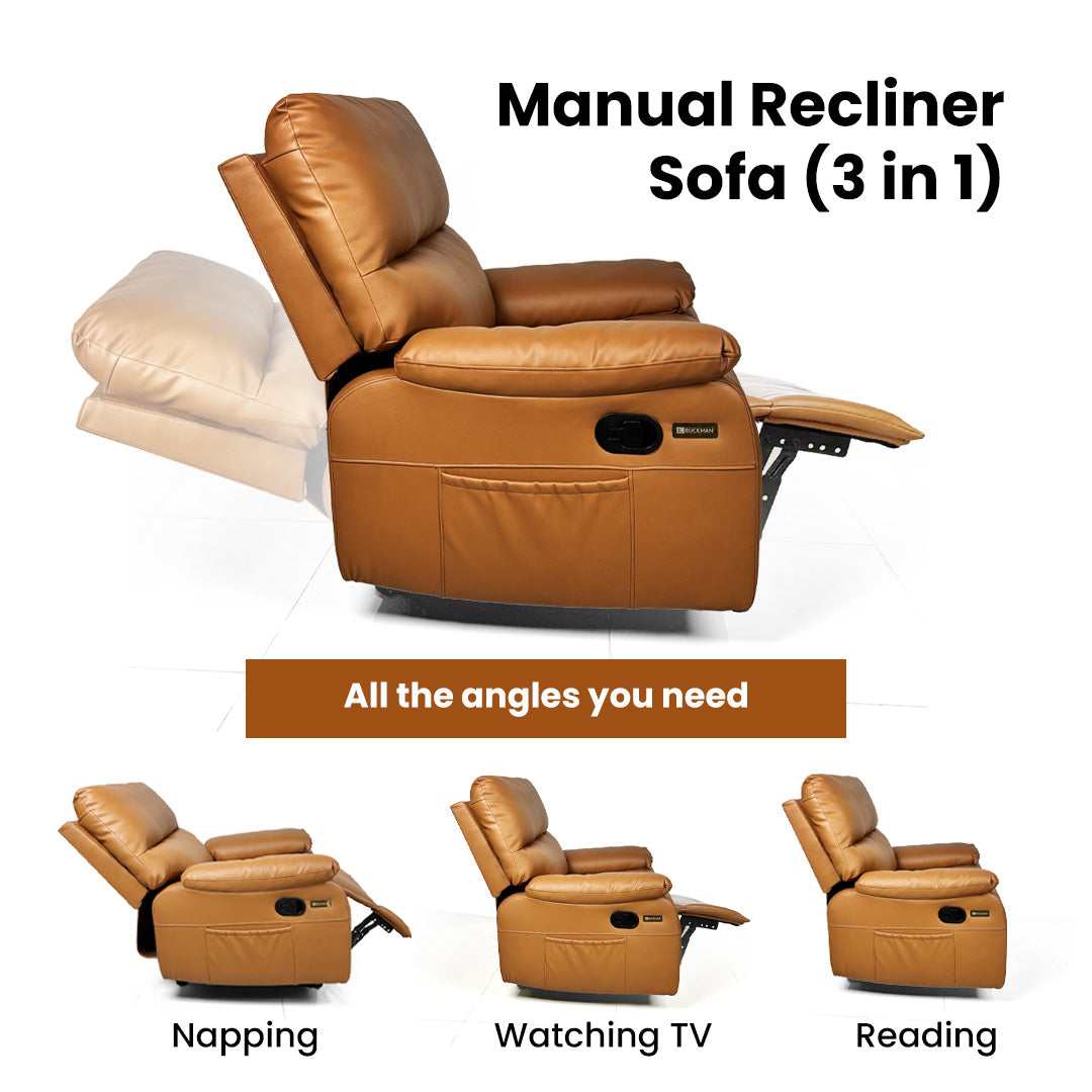 Zen Livon Manual Recliner Sofa (3 in 1)